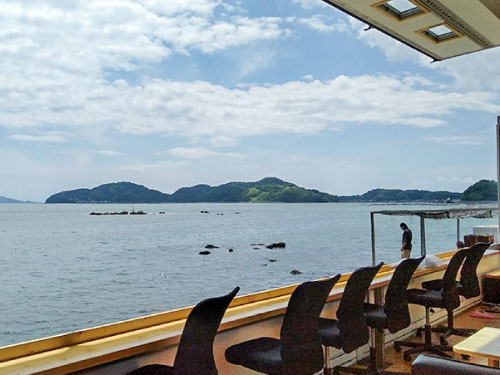 屋上から眺める夕日